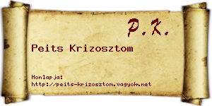Peits Krizosztom névjegykártya